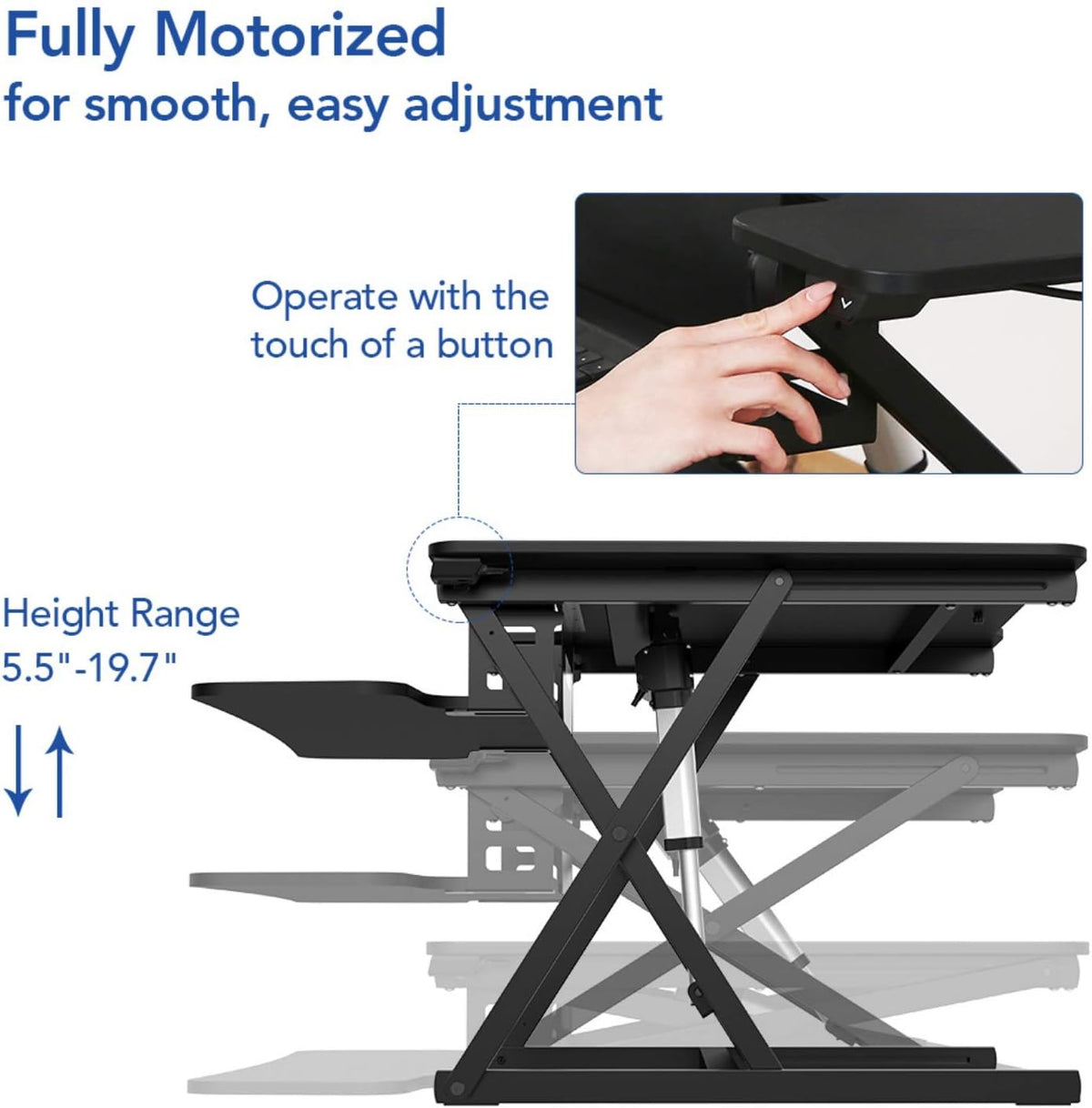 35" Wide Electric Standing Desk Converter with Keyboard Tray Y84616