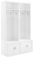 White 2-Piece Entryway Set with 2 Hall Trees N312