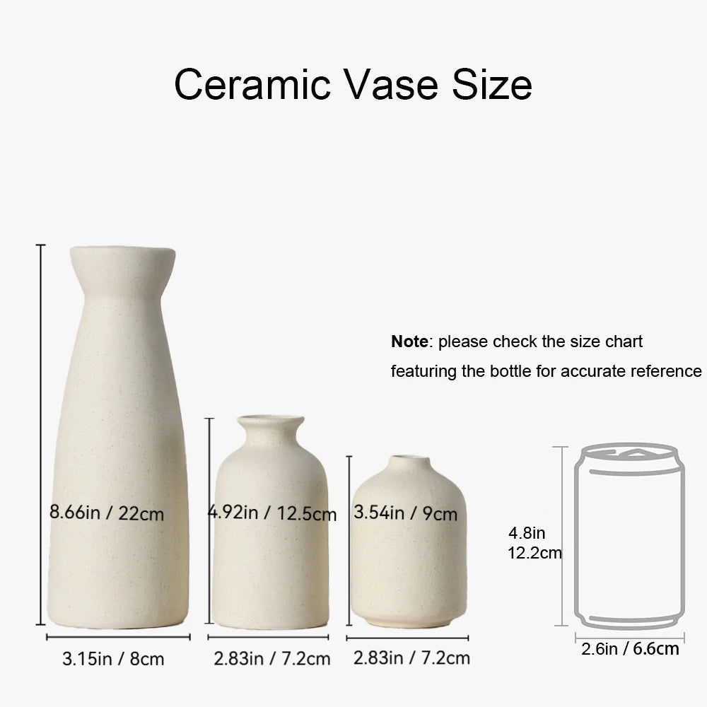 Beige Ceramic Vases Set of 3 G823723