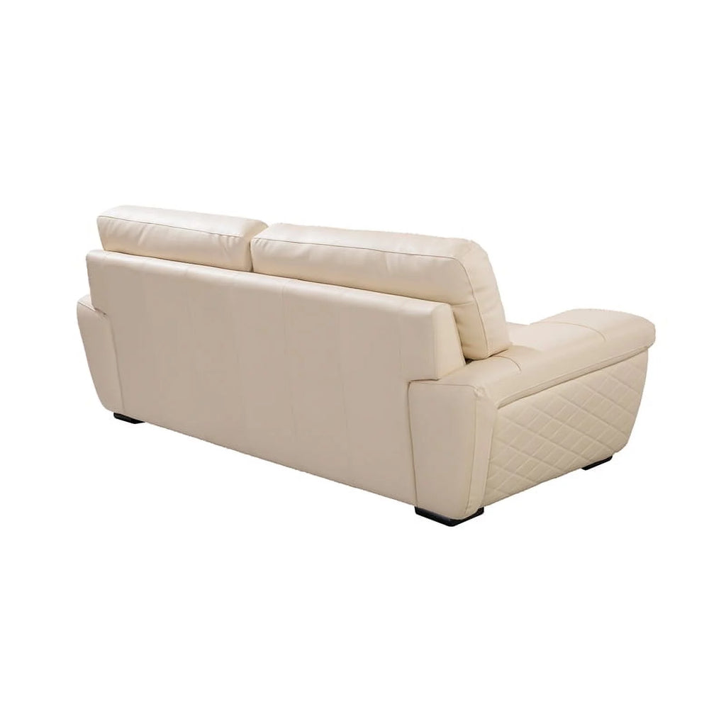 Cream Italian Leather Sofa O199