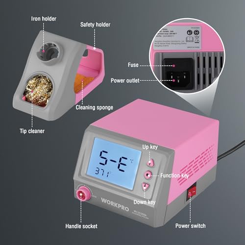 60W Digital Display Soldering Station with 5 Extra Iron Tips F10086