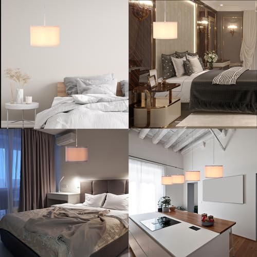 15Ft Rope Cord Hanging Lamp Fixture with On/Off Switch, White C340