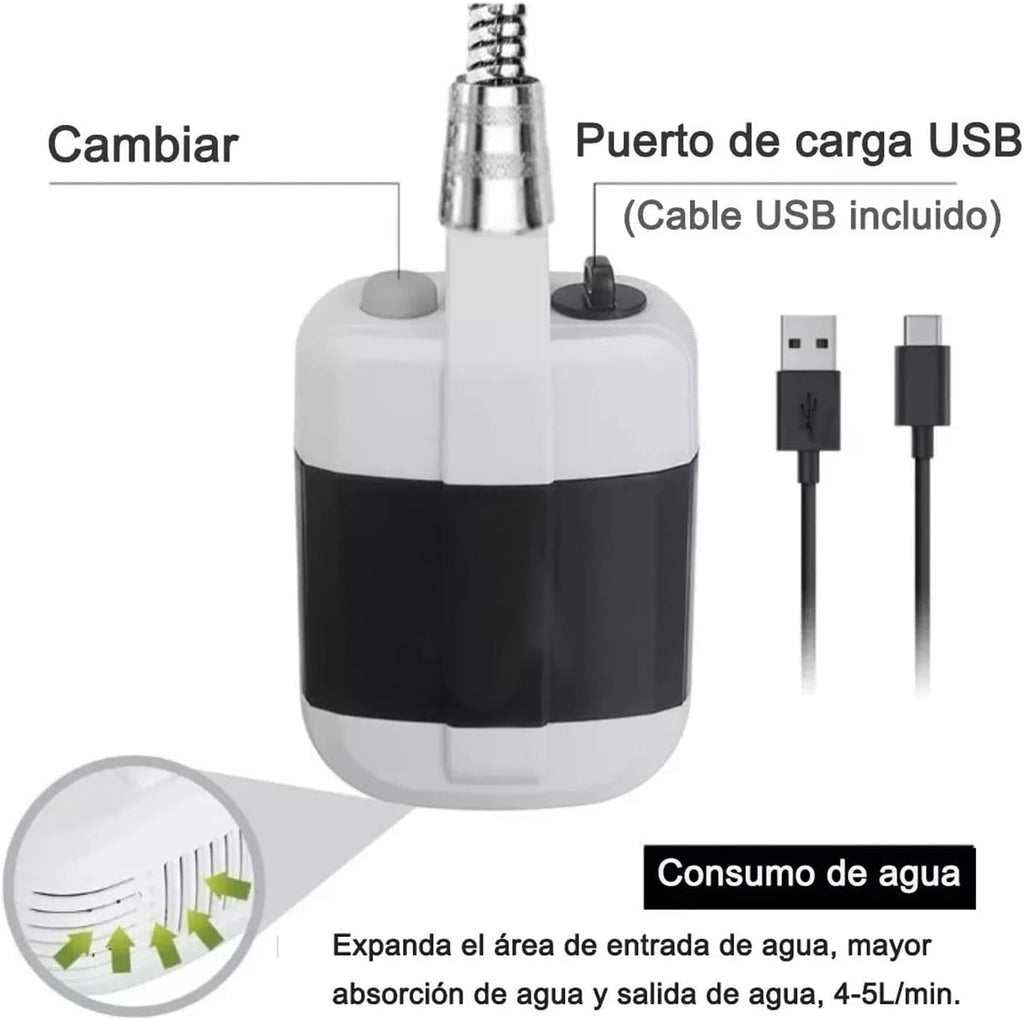 Portable Electric Shower with Battery Powered Pump Shower Head Nozzle E7445