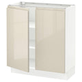 White 30x15x30 Base Cabinet with shelves and 2 Doors A6211