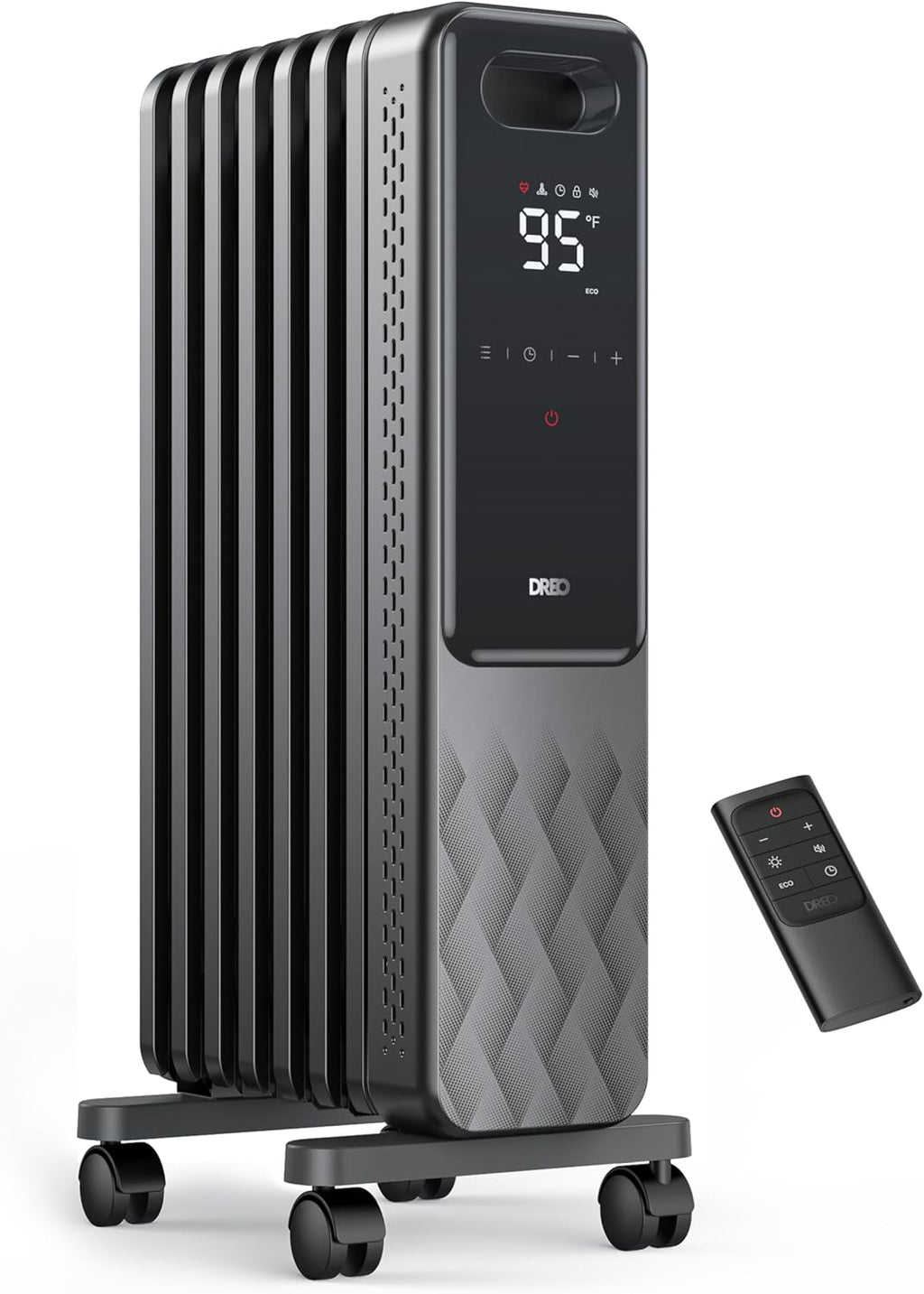 1500W Oil Filled Radiator and 15 Inch Portable Heaters Bundle with Remote Control S888