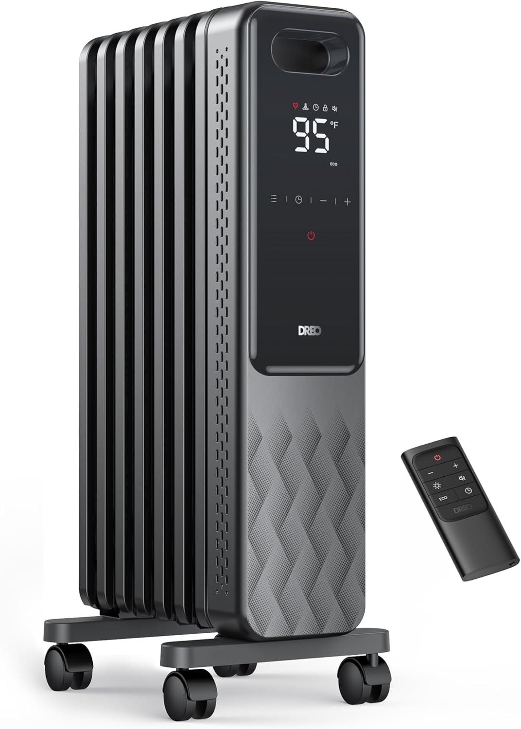 1500W Oil Filled Radiator and 15 Inch Portable Heaters Bundle with Remote Control S888