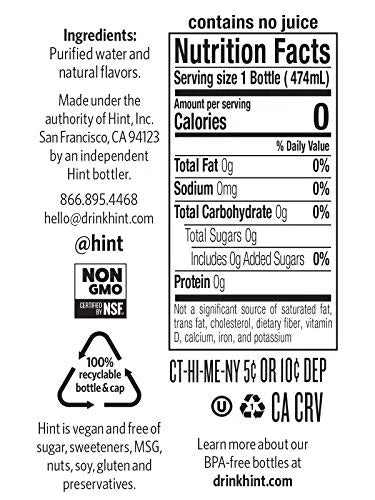 Pack of 12 16 Ounce Bottles Watermelon Blackberry Cherry Pineapple Zero Calories Zero Sugar Zero Sweeteners R293381