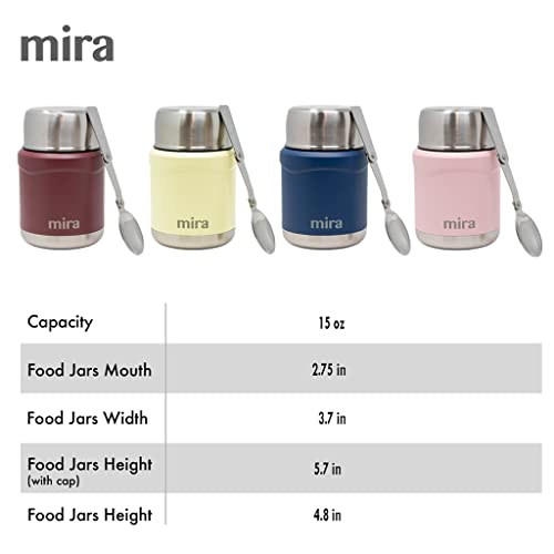 15 oz Insulated Stainless Steel Food Jar with Spoon, Pink L932
