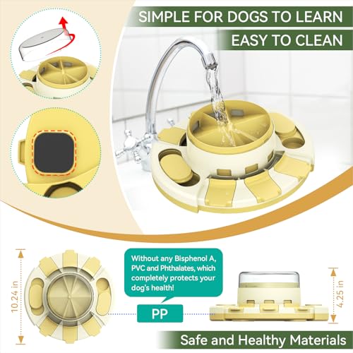 Dog Puzzle Toy Slow Feeder with Button Level 2 in 1 YLW E230