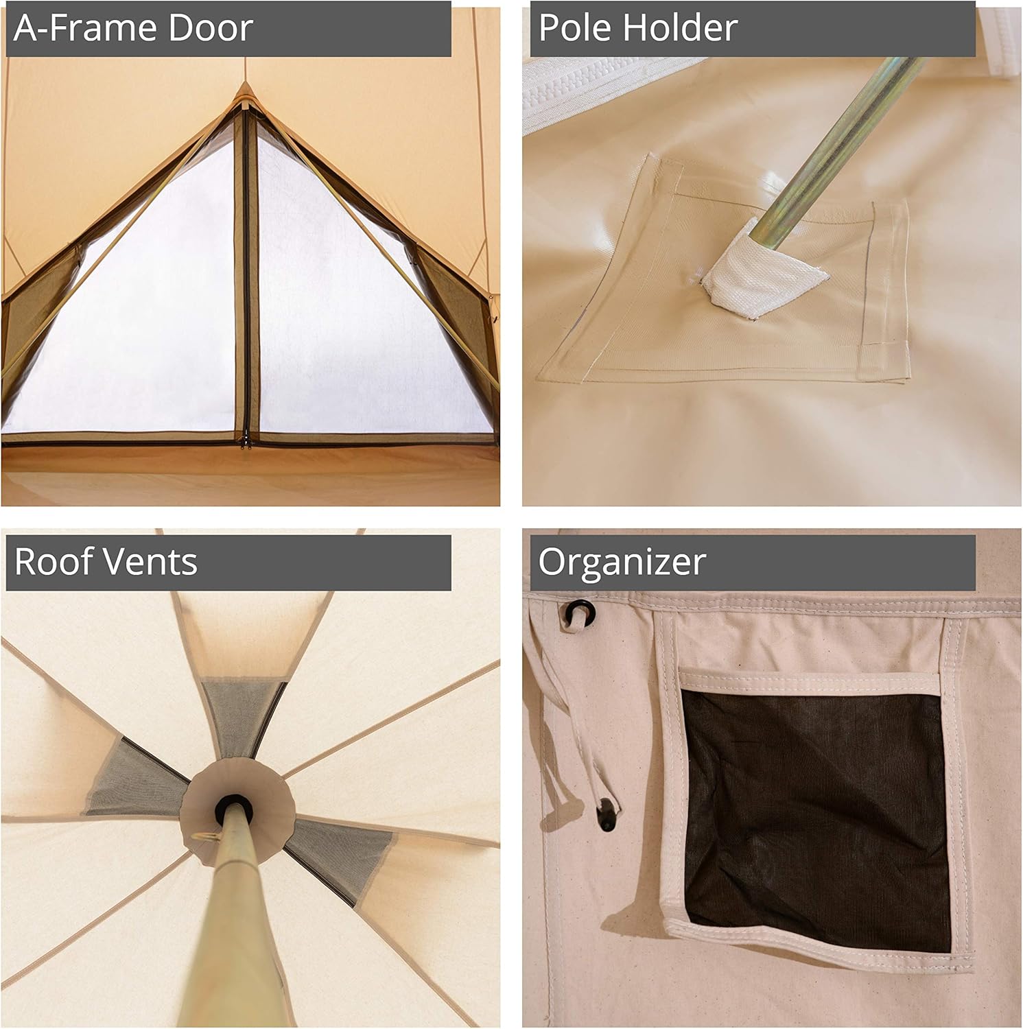 Canvas Bell Tent with Stove Jack T658