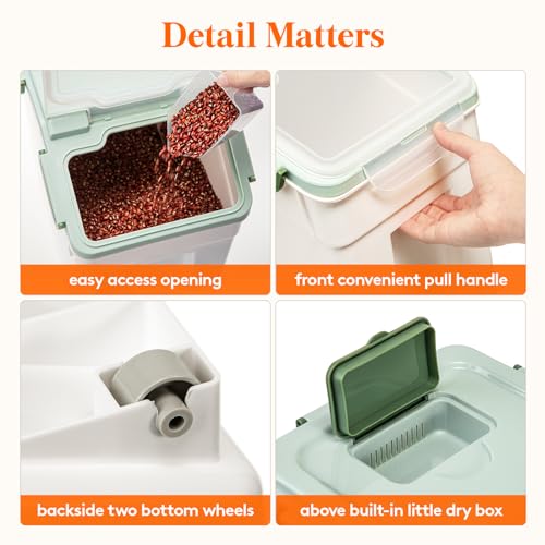 Dog Food Storage Container with Lid and Wheels Z432449