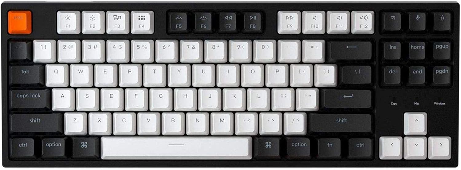 Tenkeyless 87 Keys Wired Mechanical Keyboard with White Backlight Q613