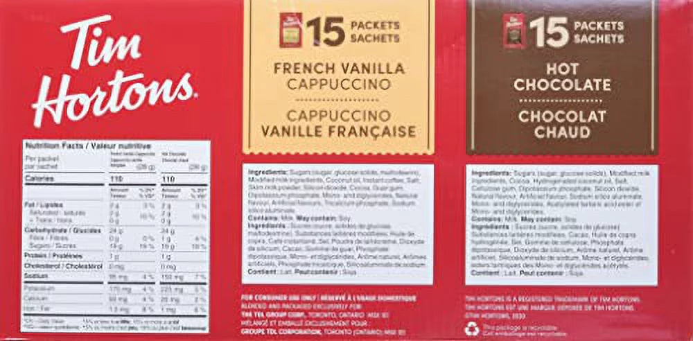 30x28g Hot Chocolate Assorted Variety, French Vanilla & Cappuccino P8770