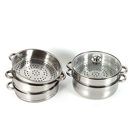 3 Tier Stainless Steel Steamer Pot with Lid D9024