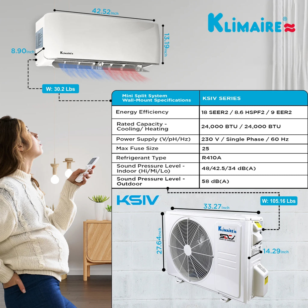 24,000 Btu 18.5 SEER2 Ductless Mini-Split Heat Pump Air Conditioner R857859