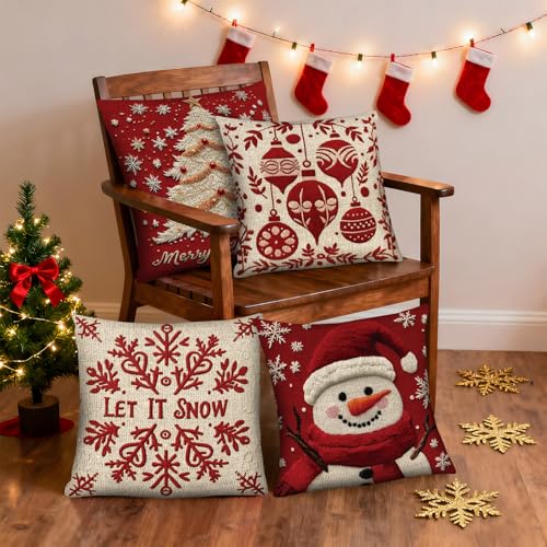 Christmas Throw Pillow Covers 18X18 Set of 4 V383337