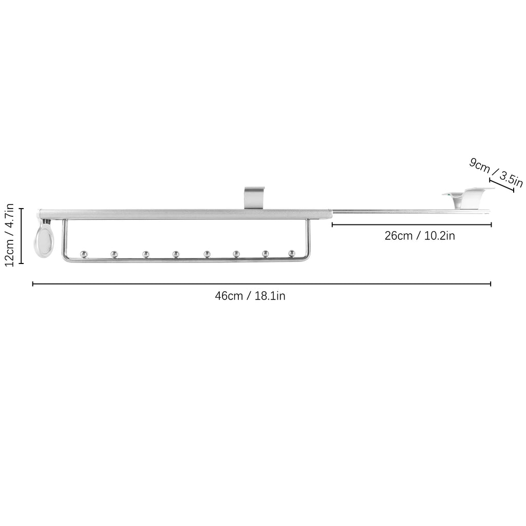 Stainless Steel Clothes Rail Retractable Closet Pull Out Rod 46x14x10cm I391778