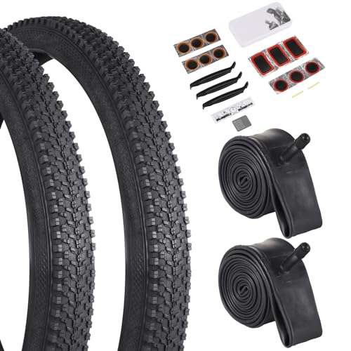 24/26x1.95 Inch Folding Bicycle Tire with Bike Tubes and Tire Levers (2 Packs) T91463