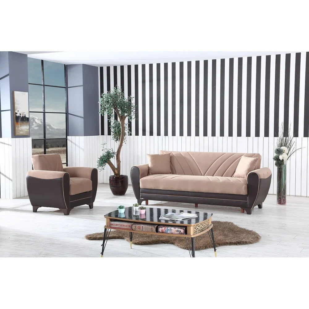Grey 3-piece Sofa Loveseat Arms Chair Set D78063