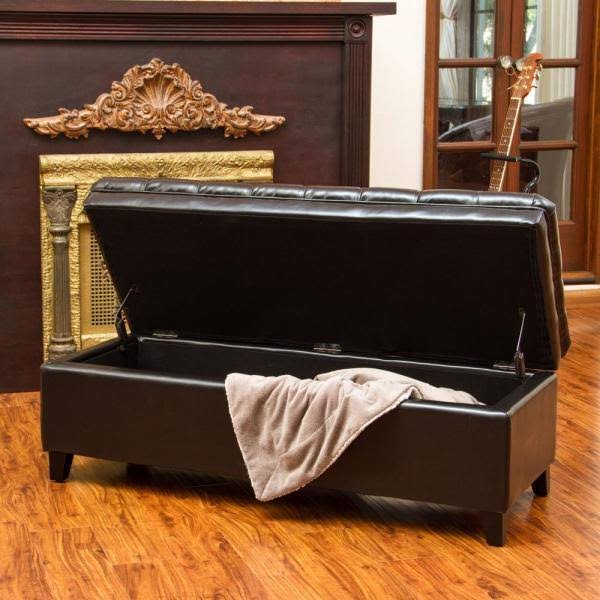 Espresso Tufted Storage Ottoman W47193