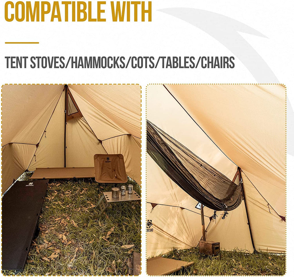 Hammock Hot Tent with Stove Jack, Waterproof Camping Tarp, PU3000mm 4 Season Tent V563
