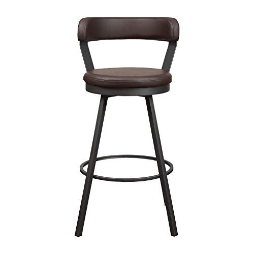 Black Swivel Counter Stool, Set of 2, 25.5" Seat Height U43638