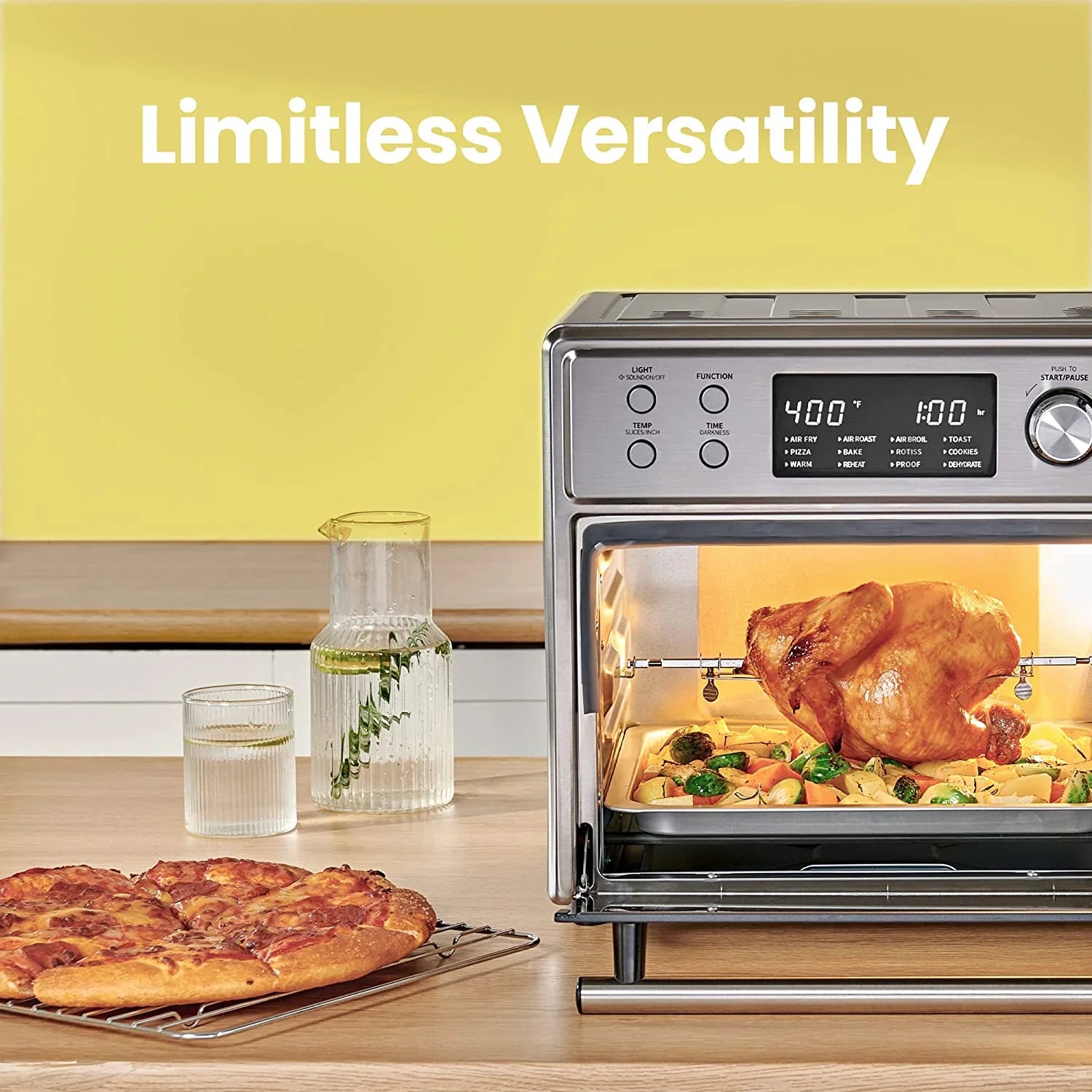 12-in-1 Air Fryer Toaster Oven Combo, 26.4 QT, Stainless Steel K6679