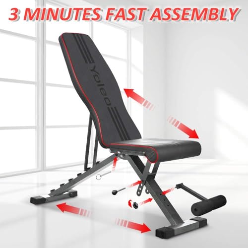 Adjustable Weight Bench, Foldable Folding Bench 330 lbs Capacity, Decline Incline Flat Y15575
