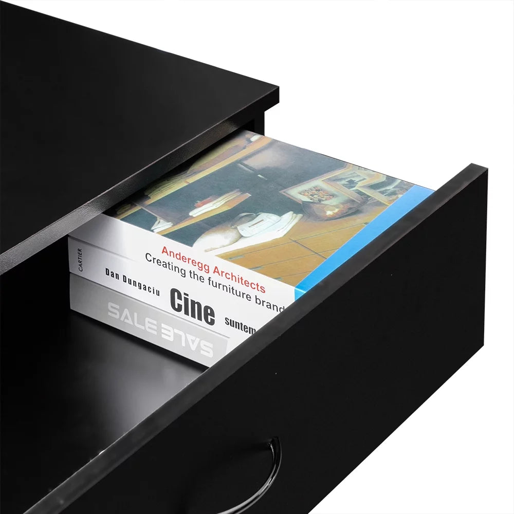 Black 4-Drawer MDF Wood Dresser O362107
