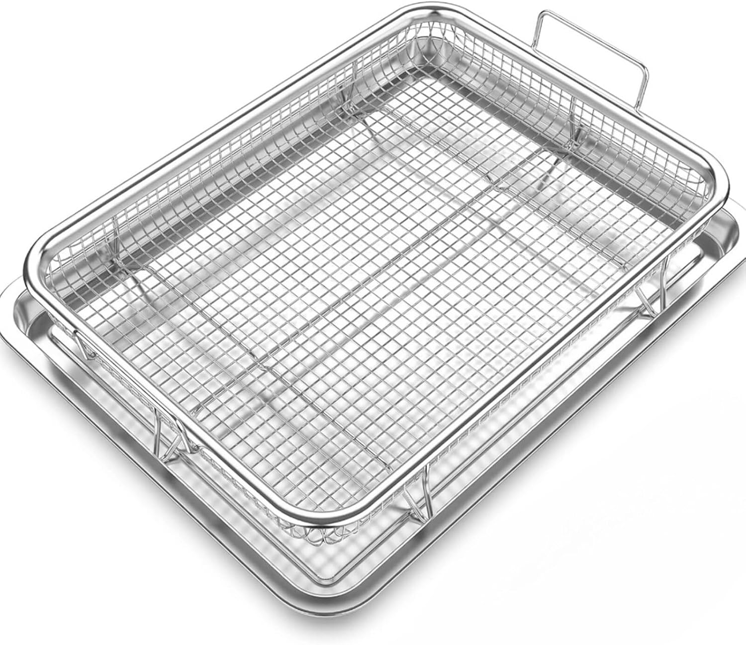 Stainless Steel Air Fryer Basket and Tray Set, 15.4" x 11.5" F9408