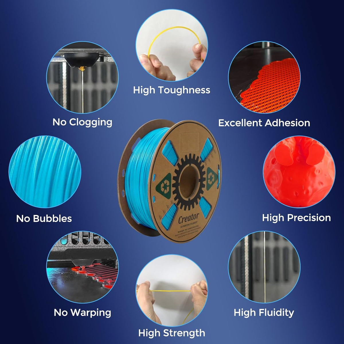 3D Printer with Extra 1KG HS PLA Cyan Filament K938