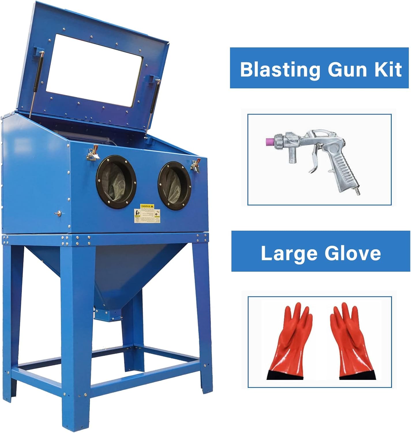 90 Gallon Sandblasting Cabinet with Dust Collection F631