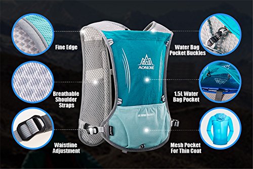 5L Outdoor Sport Camping Backpack Hydration Vest Pack with 500ml Soft Flask Q912