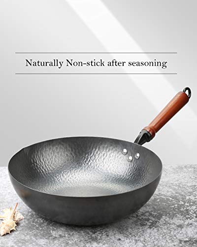 12.5" Carbon Steel Wok with Lid G5063
