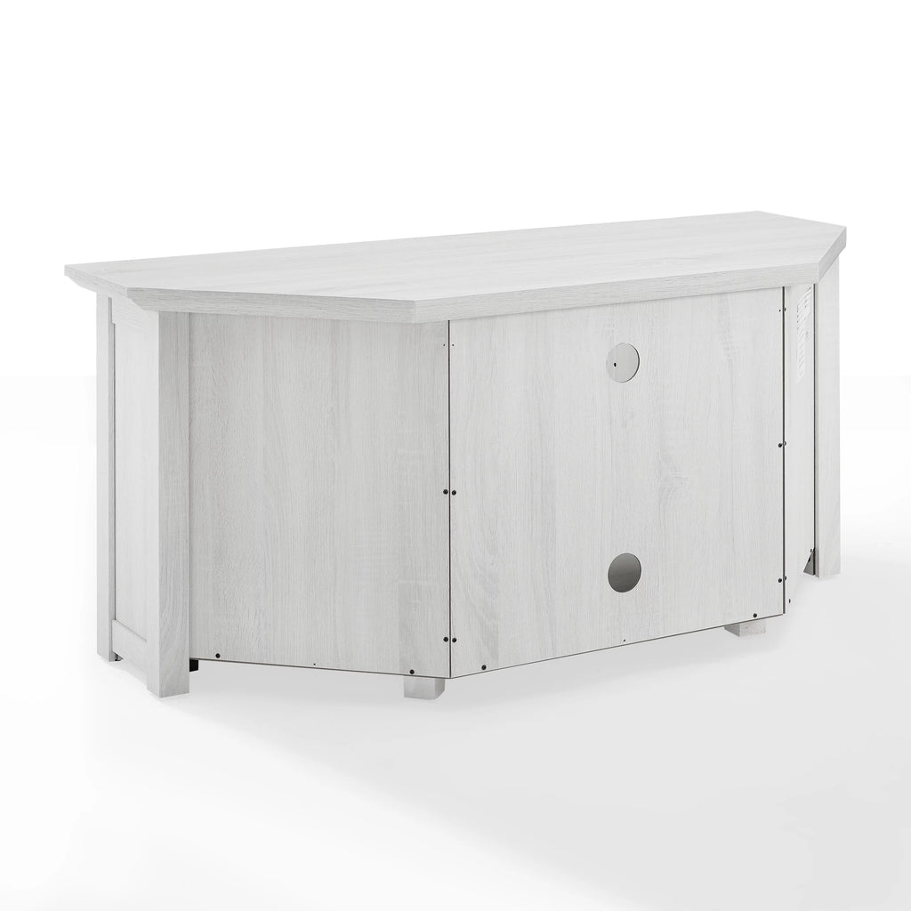 Whitewash Wood Corner TV Stand with Fireplace R452