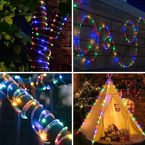 66ft 200leds Solar Powered White Rope Lights B407