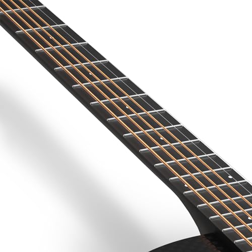 Acoustic Electric Guitar Carbon Fiber 41" 4/4 Sized Guitar Bundle with Hard Case C8126