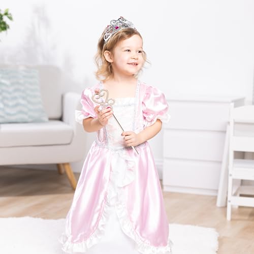3 pcs Pink Gown Tiara Wand Costume Set D423915