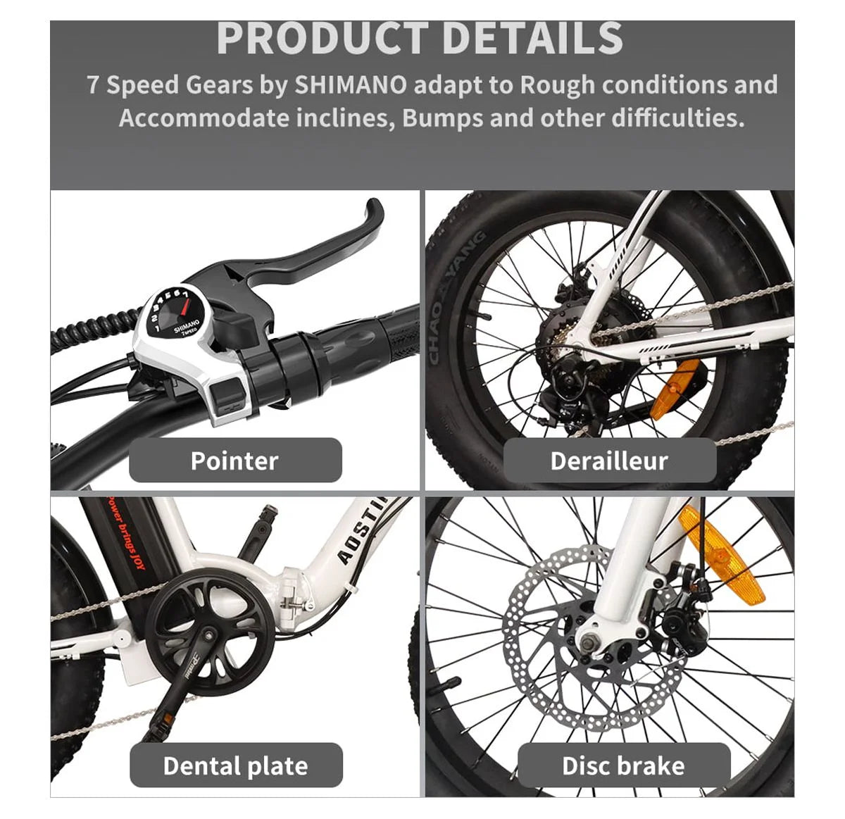 Folding Electric Bike 20 inch Fat Tire Electric Bicycle with 500W Motor 36V 13AH Removable Lithium Battery J719079