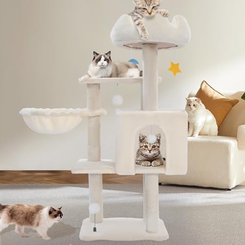 White 40'' Cat Tree Tower with Scratching Post K55638