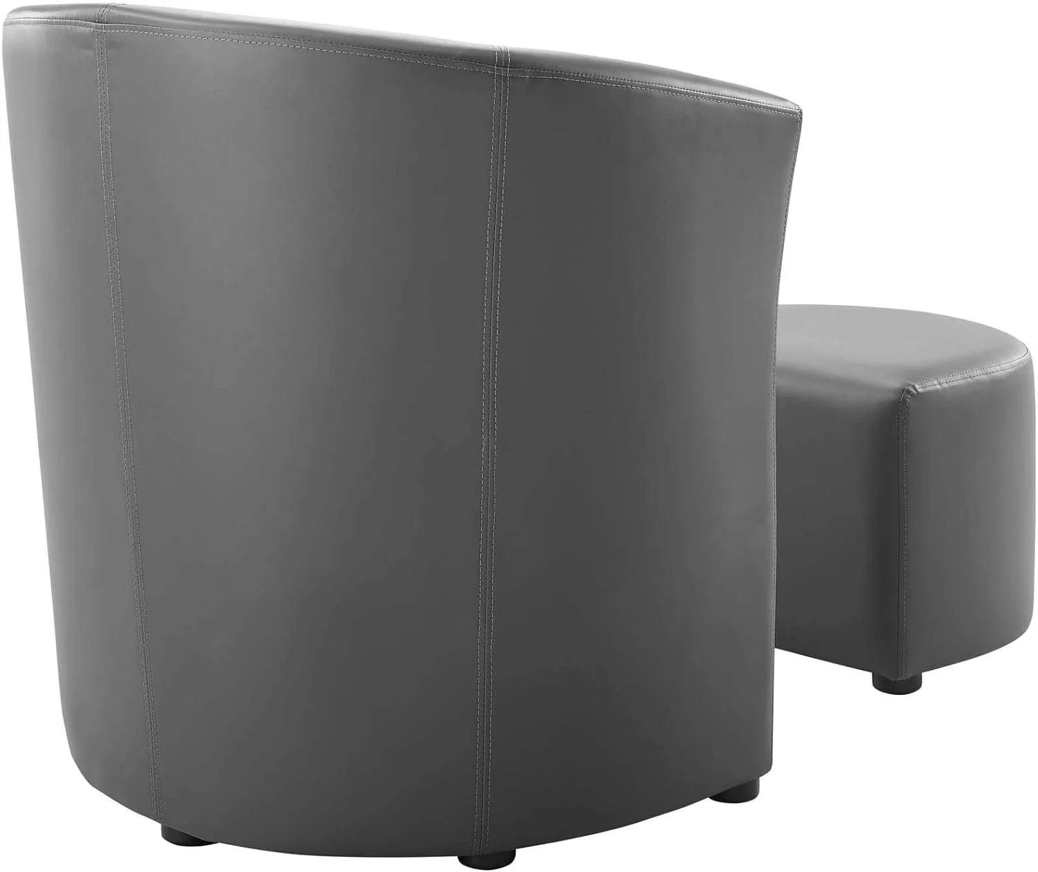 Gray Faux Leather Armchair And Ottoman Set X20316