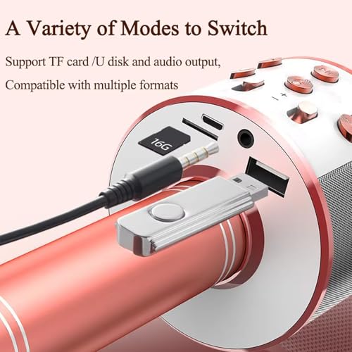 Black Wireless Bluetooth Karaoke Microphone Speaker T170315