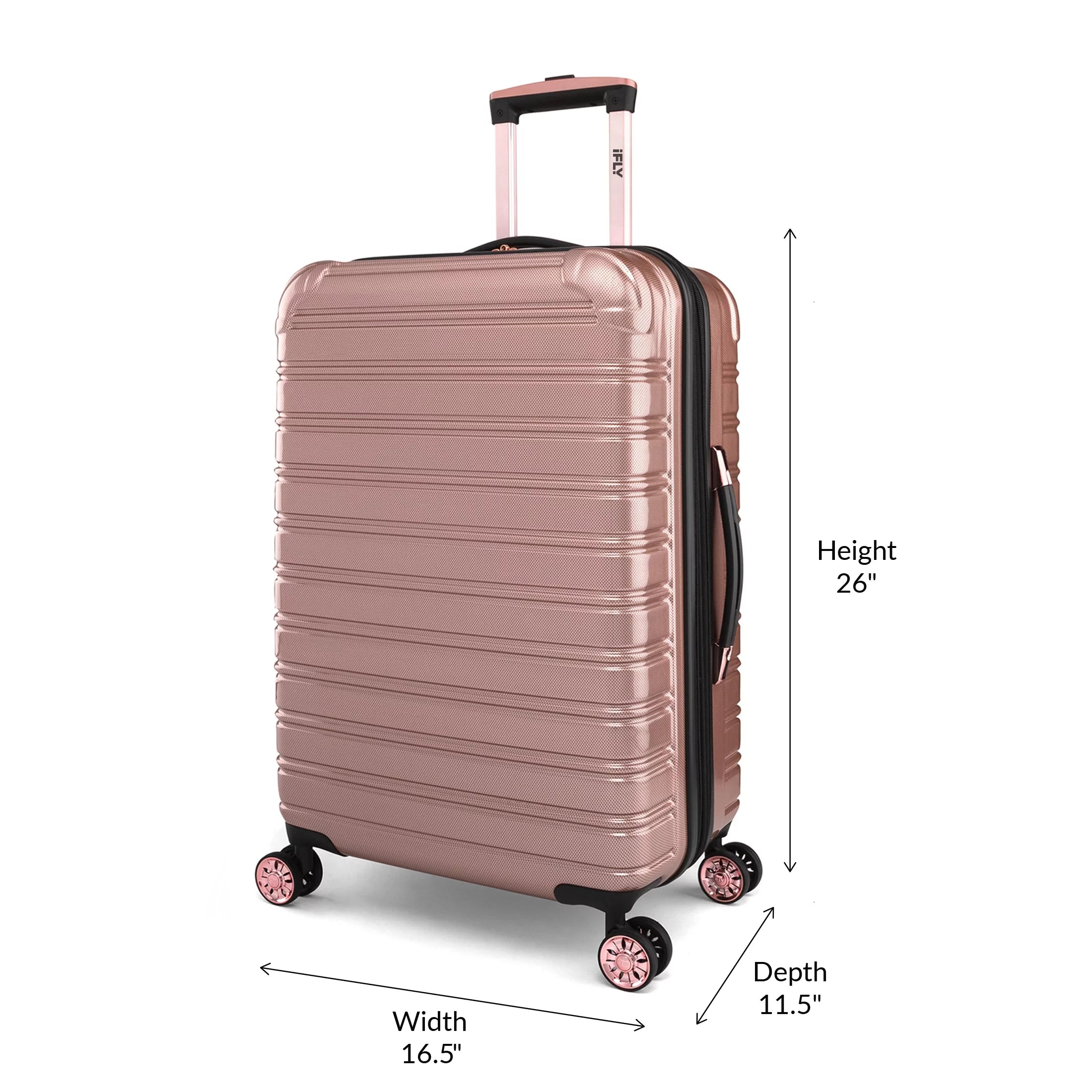 3 Piece Hardside Luggage Set, 20" Carry-on, 24" and 28" Checked, Rose Gold K2294