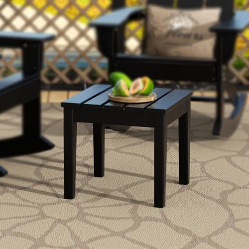 Black 18" HDPE Outdoor Side Table V529604