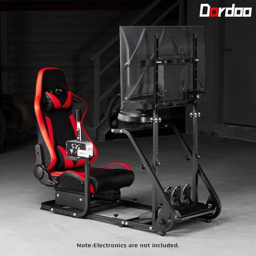 Racing Simulator Cockpit with Monitor Mount, red Seat N733382