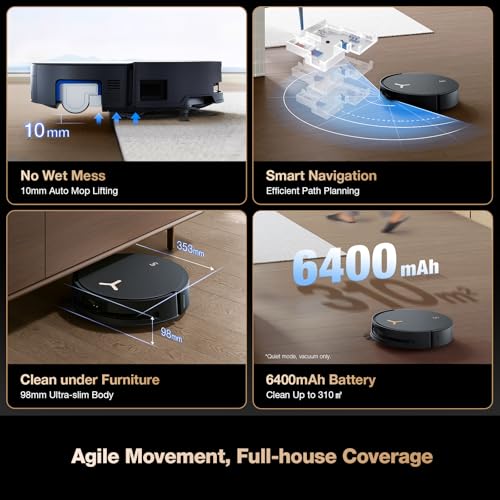 Robot Vacuum and Mop, 18,500Pa Suction, 18mm Auto-Lift Z7051