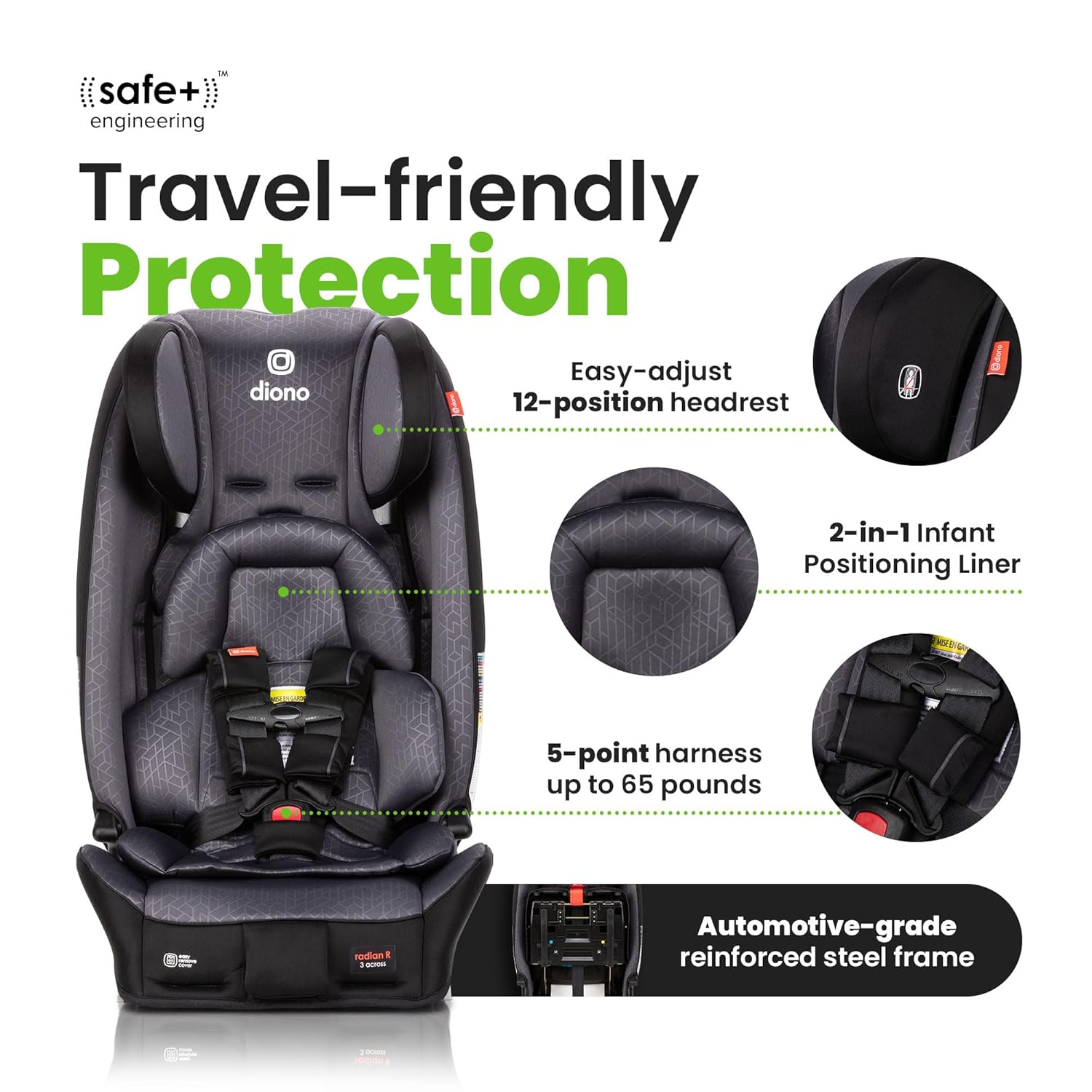 Gray Stone All-in-One Convertible Car Seat E8040