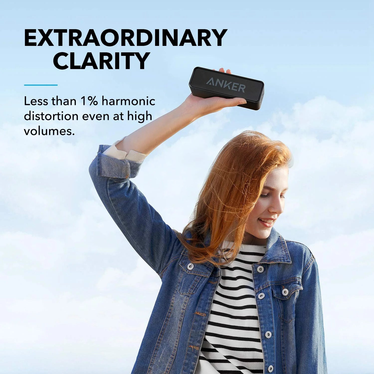 Black Portable Bluetooth Speaker Waterproof 24H Playtime G614107