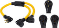 NEMA 14-50P to 14-50R Y Splitter STW 6 AWG 3 Feet 50 Amp Power Cord S636