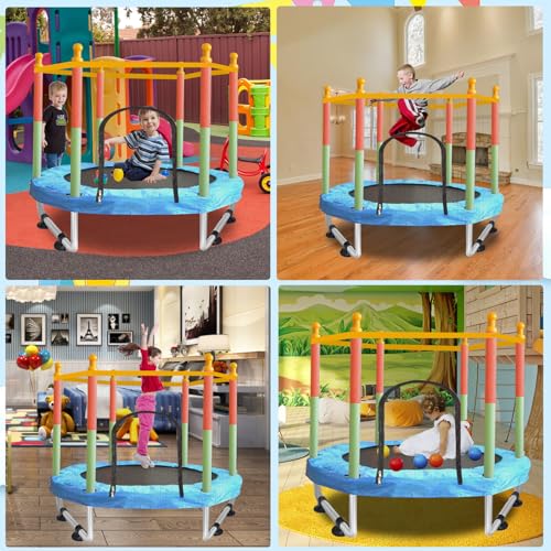 55'' Small Trampoline with Safety Enclosure Net N822119